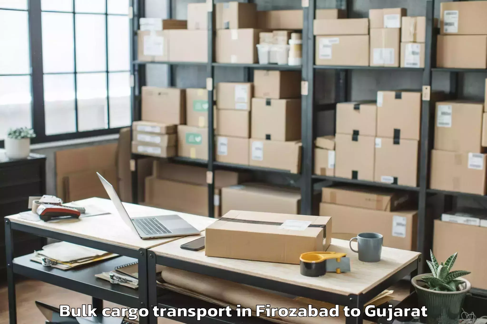 Professional Firozabad to Netrang Bulk Cargo Transport